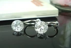 2 Pairs No Need Ear Holes12mm Crystal Drop Earring Pair, Valentine Birthday Gift