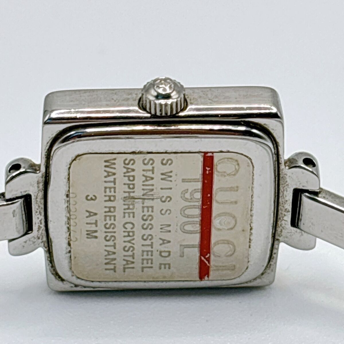 GUCCI 1900L Watch Square Quartz Women's White Dial Silver GUCCI 1900L Watch Square Quartz Women's White Dial Silver