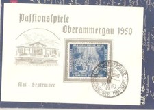 Bund, Gedenkkarte Passionsspiel Oberammergau 1950, gestempelt