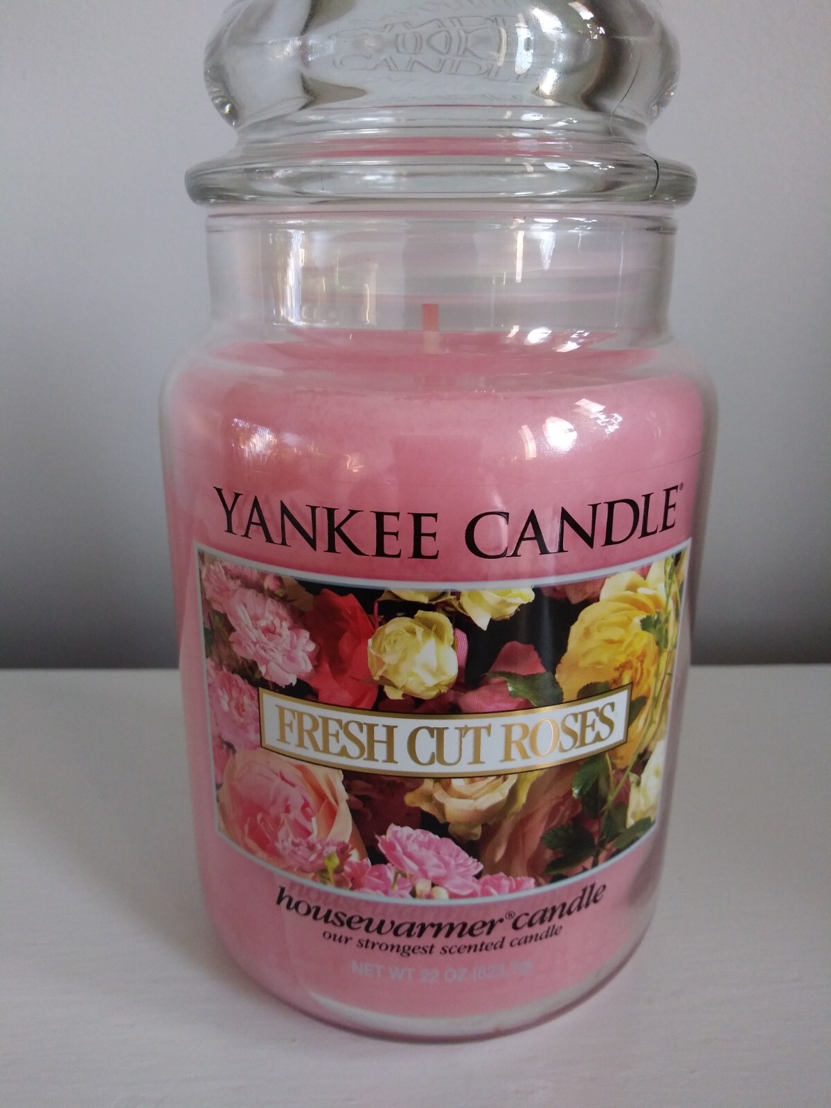 Yankee Candle Fresh Cut Roses Scented 22 Oz Jar Candle New