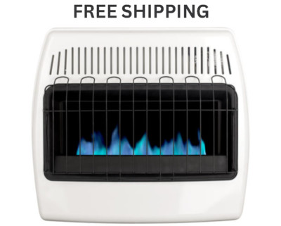 30000 BTU Dual Fuel Vent Free Blue Flame Convection Wall Heater Cabin Warmer