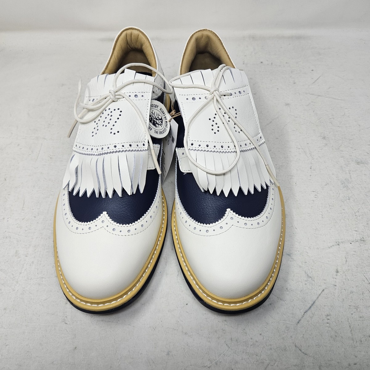 Mens Adidas x Malbon MC87 Spikeless Leather Golf Shoes / Off Mens Adidas x Malbon MC87 Spikeless Leather Golf Shoes / Off