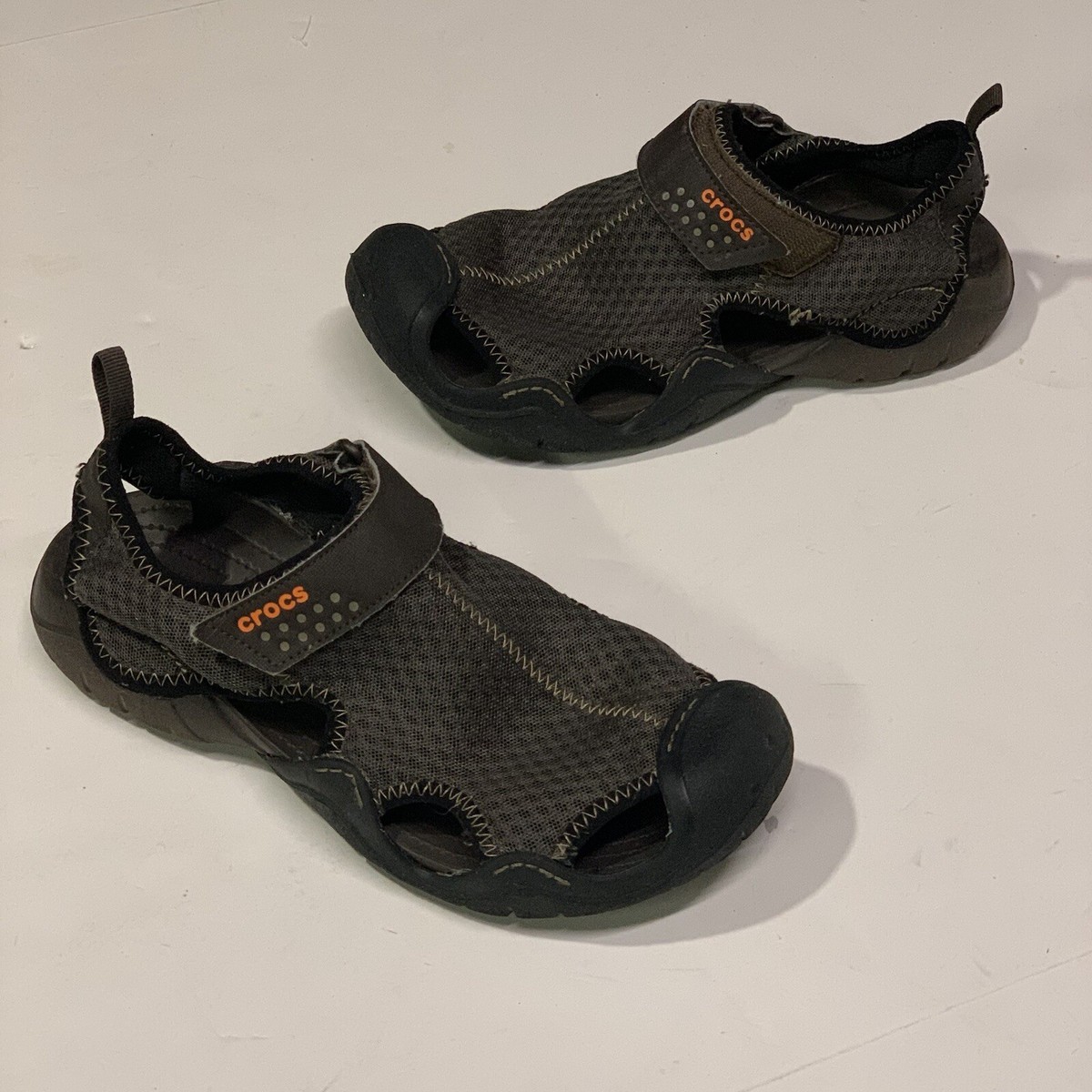 Men’s Size 10 Crocs Deck Sandal Swiftwater Mesh Upper Lightweight Beige 211095 s-l1200.jpg main image 2