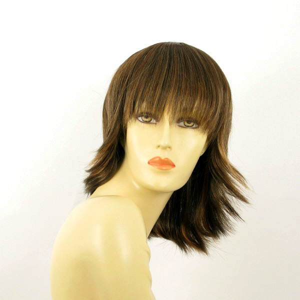 Parrucca chocolat méché cuivre Vanille 627c : fibre soyeuse et volume naturel 50cm