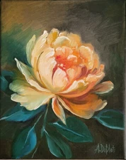 Original Oil/ canvas painting* 8 x 10 in, signed*The Rose*