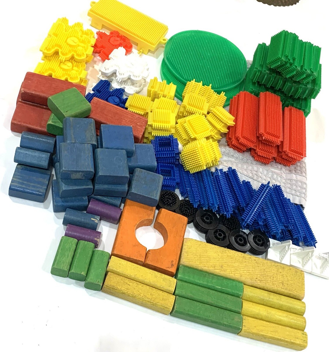 Vintage Playskool Bundle Bristle Blocks Colorful Wooden Blocks