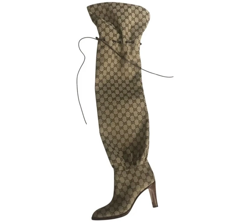 Gucci Women s GG Canvas Over the Knee Boots Bloomingdale s