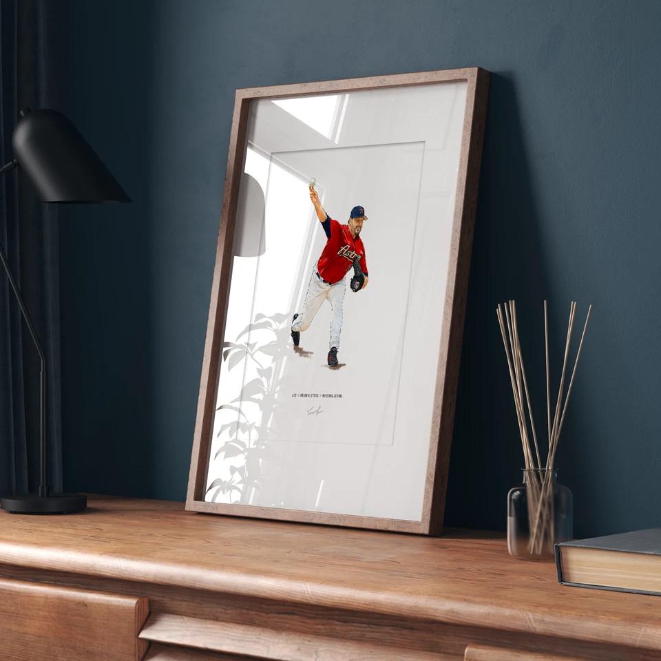 Póster de béisbol 8x10 de los Astros de Houston de Roger Clemens arte ilustrado Foto 4 de 4