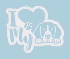 I Heart My Beagle Dog Vinyl Decal Sticker Pet Puppy Love Parent Car Laptop Phone