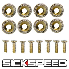 8 PC 24K GOLD 5MM WINDSCREEN FENDER WASHER BOLT KIT FOR MOTORCYCLE WINDSHIELD M8