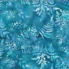 Hoffman Batiks Fabric - Bali Batik - Cyan Mixed Fern  #V2529-715