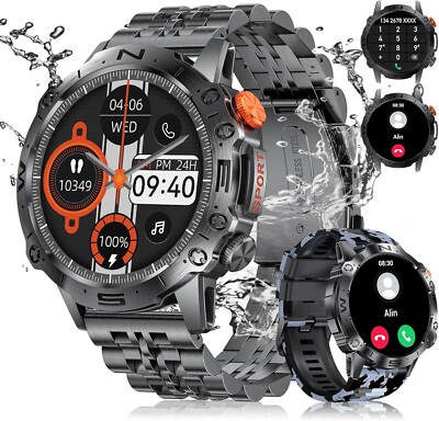 Smart Watches for Men,Waterproof Rugged Smart Watch IP68 Fitness..