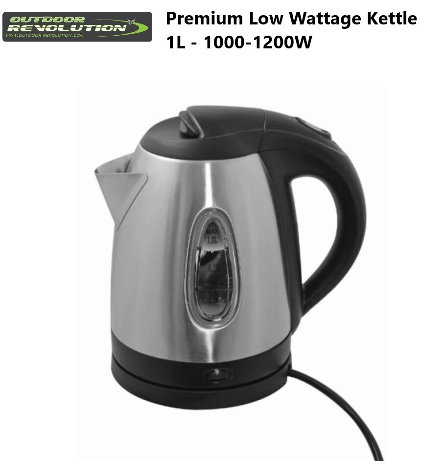 Outdoor Revolution 1L Premium Low Wattage Kettle 1000-1200W
