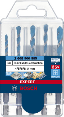 Bosch Expert HEX-9 MultiConstruction Alles Bohrer-Set 4/5/6/6/8 mm Fliese Stein