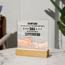 To My Dad LED Acrylic Plaque, Fathers day gifts for dad, Dad birthday gift