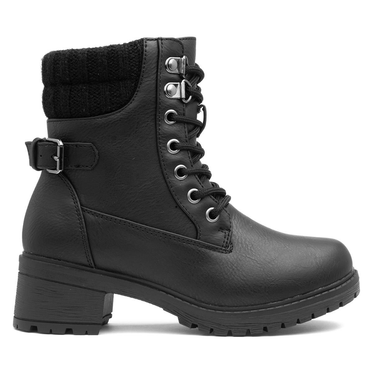 Lilley Kids Boots Black Knitted Lace Up Zip Up Oksana shoezone SIZE