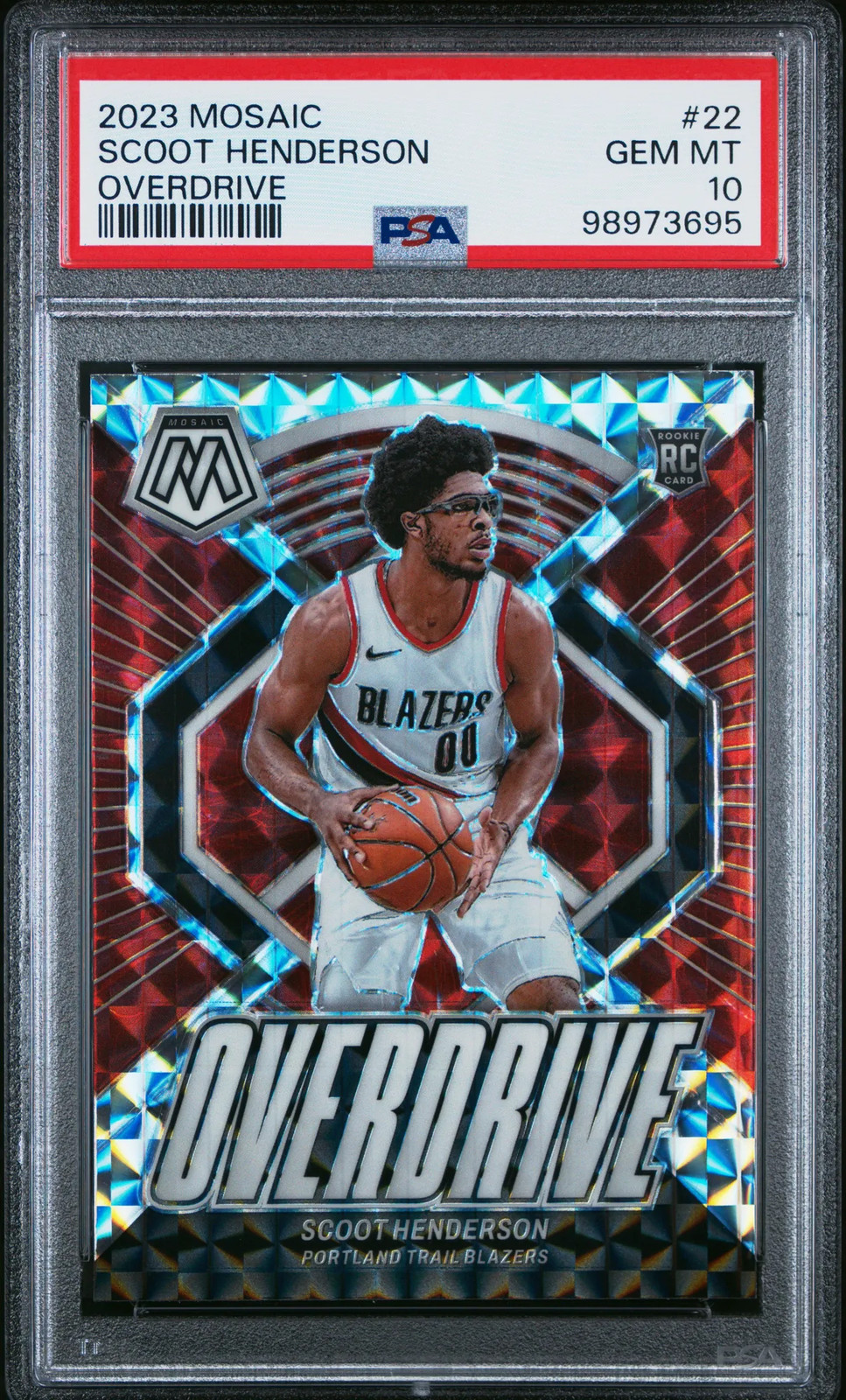 2023 Panini Mosaic SCOOT HENDERSON Overdrive Rookie PSA 10 Gem Mint #22 RC