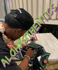 MICAH ALEJADO SIGNED HAWAII WARRIORS #12 FOOTBALL JERSEY  *EXACT PROOF* AUTO