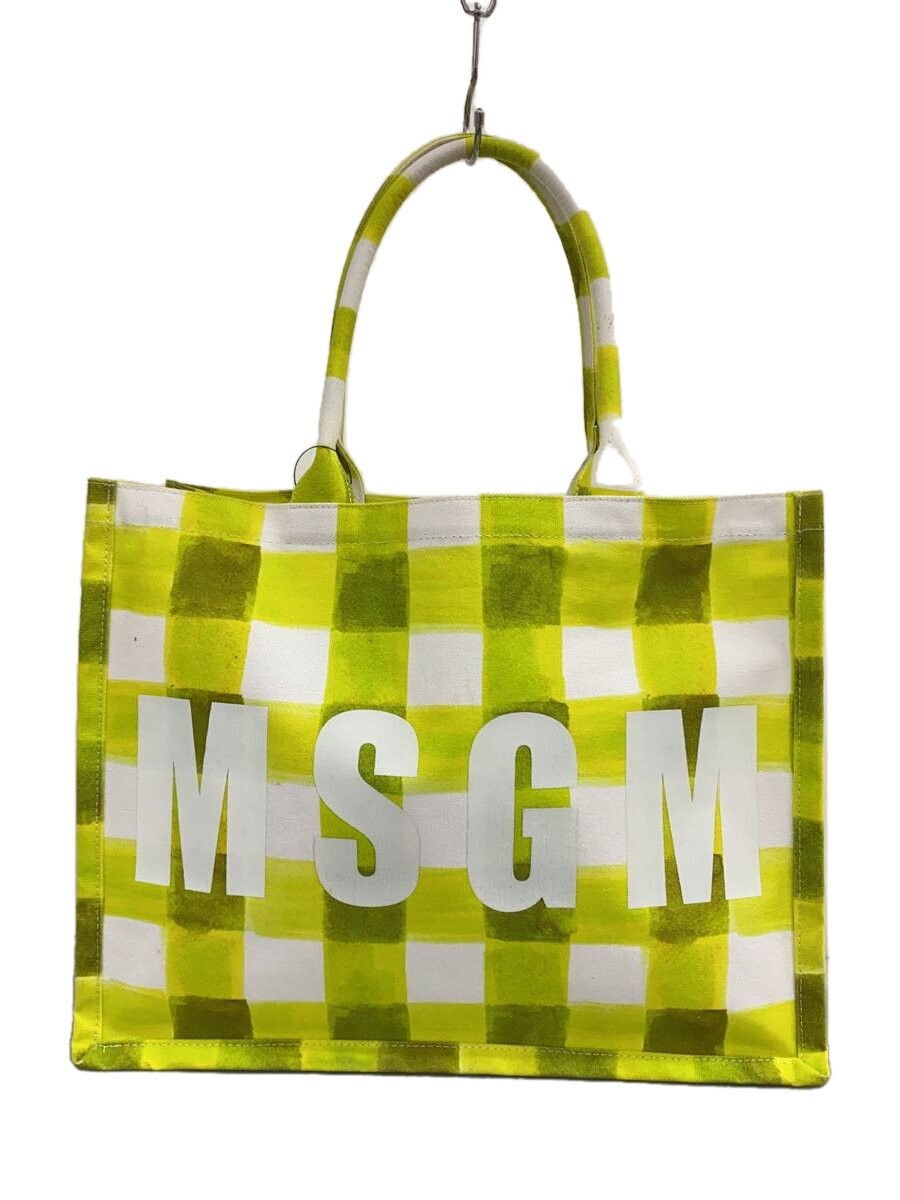 MSGM Yellow Canvas Tote Bag 3242MDZ75 Stylish Carryall