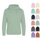 Heavyweight Hoodie Sweatshirt Plain Cross Neck Hooded Pullover Jumper Unisex