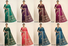 New Presenting Pure Banarasi Silk Saree With Blouse For Function  Party Wear