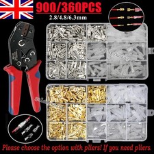 900PCS Cable Lugs Car Electrical Wire Terminals Crimp Connectors With Sleeves UK