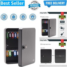 KC36C Wall Mountable Combination Cabinet with 36 Hooks-Matt Black-with Colour...