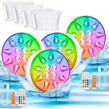 Rechargeable Submersible Pool Light IP68 16 Colors Remote for Bath/Party/Pond
