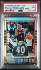 2023 CONTENDERS OPTIC PLAYING THE NUMBERS GAME #14 VICTOR WEMBANYAMA PSA 9