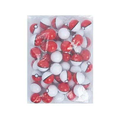 50 Red Mini 2  Pokeball w/ 50 Toys Kids Bday Party Gift Xmas Stocking Egg Hunt