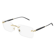 Montblanc MB0411O 001 – Montatura per Occhiali Unisex in Metallo Oro Lucido