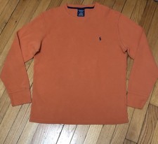 Men’s Polo Ralph Lauren Sleep Wear Crew Waffle Knit Blue Pony L/S Tee Shirt M