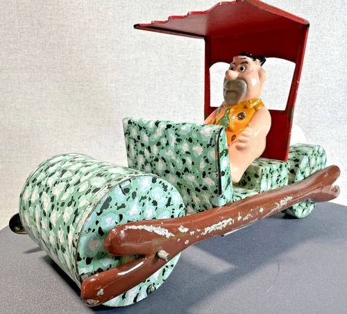 Marx Toys Fred Flintstone Flivver tinplate friction drive 1960s Hanna Barbera