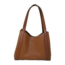 Michael Kors Rosemary Large Shoulder Tote Bag Brown Pebbled Leather