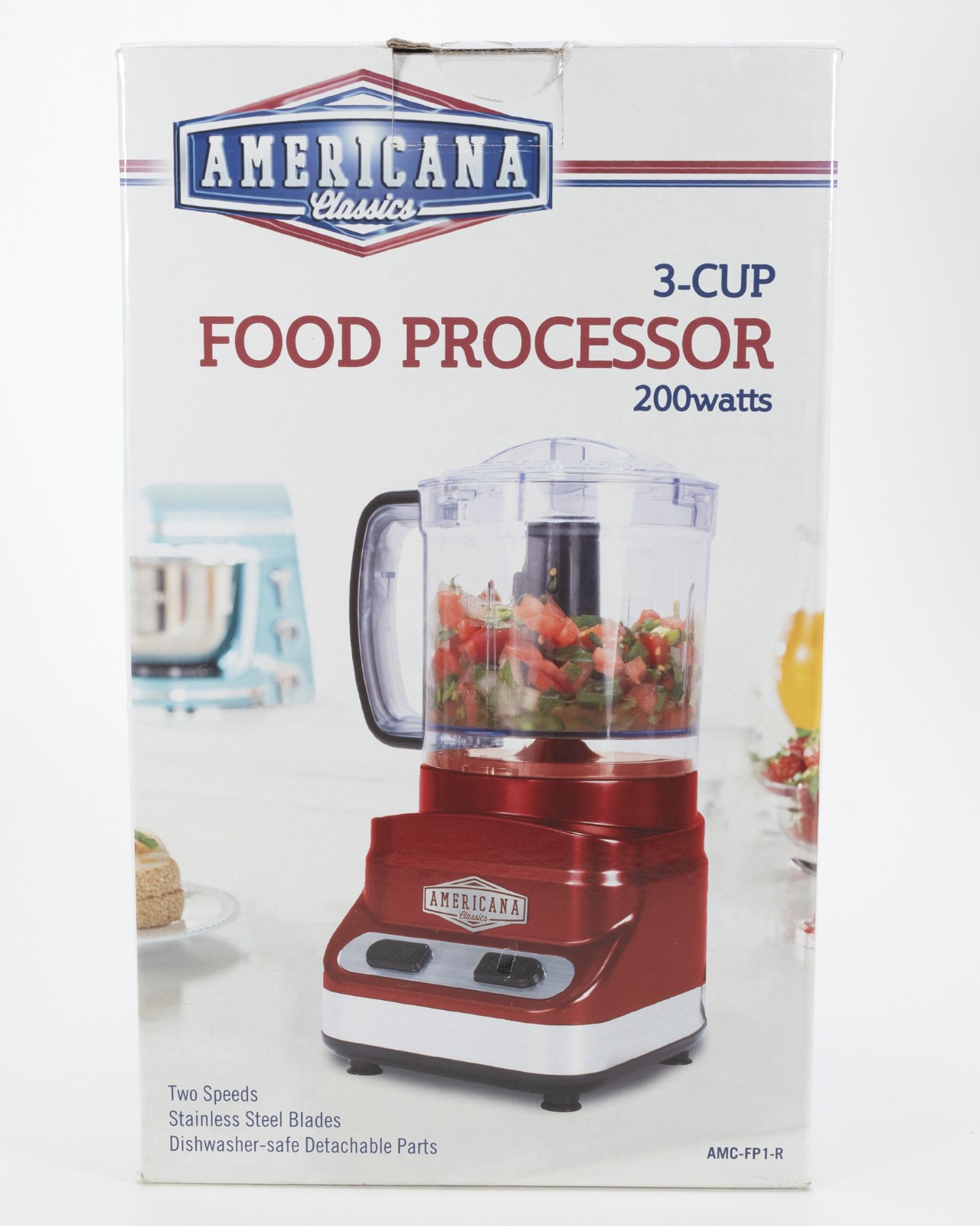 Americana Classics Food Processor 3 Cup 200 Watts Stainless 