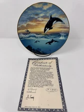 1991 Jumping For Joy Whale Orca Ocean Sea Collectors Plate NIB