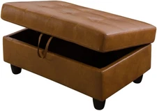 Ottoman Storage Ottoman Bench Semi PU Synthetic Leather Footrest Footstool with 