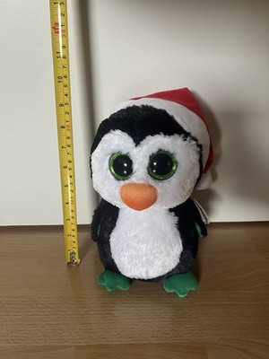 Ty Glubschi Beanie Boos Pinguin mit Weihnachtsmütze 23cm Stofftier Kuscheltier 