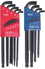 Eklind Tool - 13122 - Ball-hex-l Key Set Stubby 13 Pc Inch & 9 Pc Mm, Each