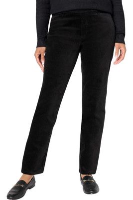 #ad #ad Denim amp; Co. Women#x27;s Stretch Velvet Straight Leg Pull On Pant Black $26.59