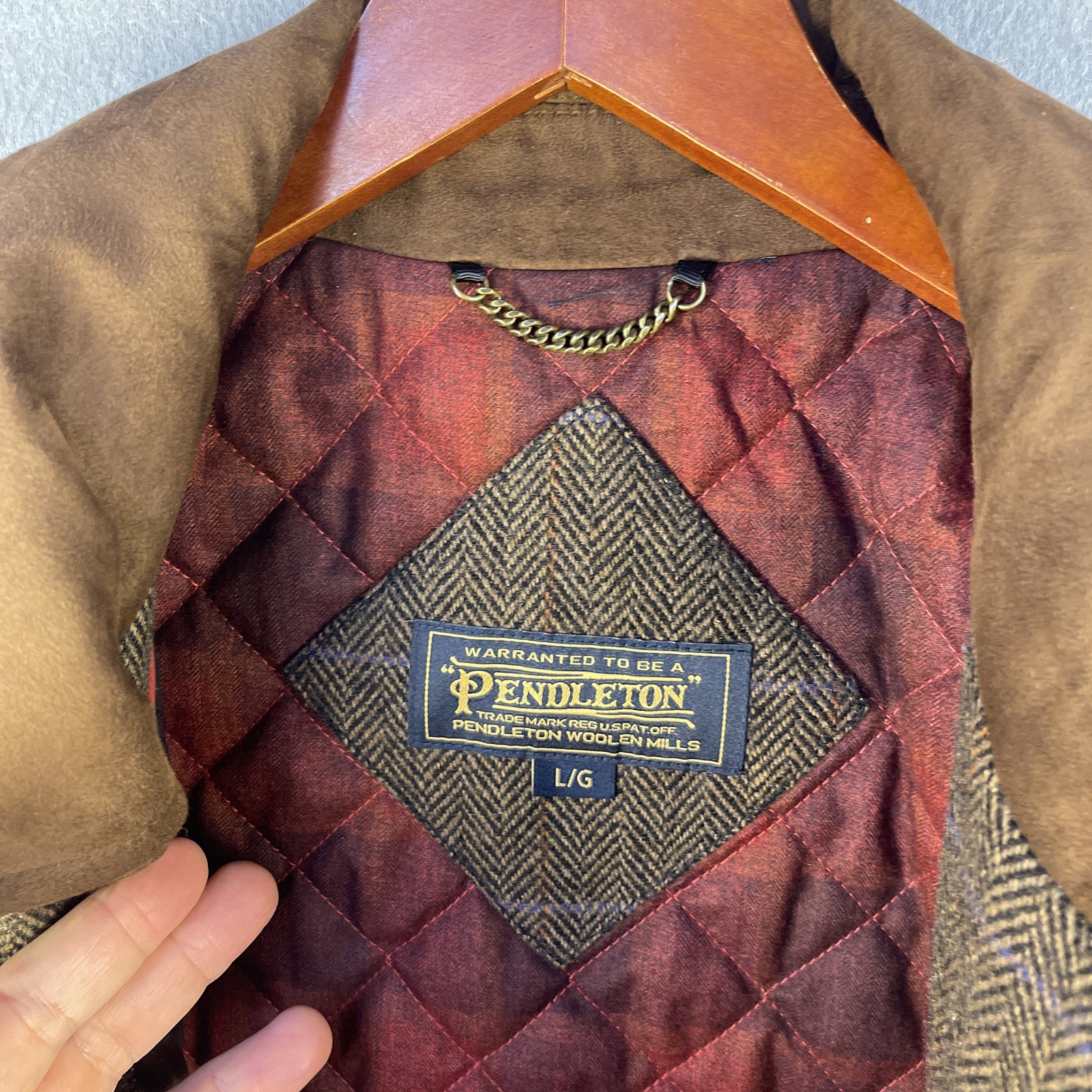 Pendleton Wool Jacket Mens Large Brown Tweed Pock… - image 7