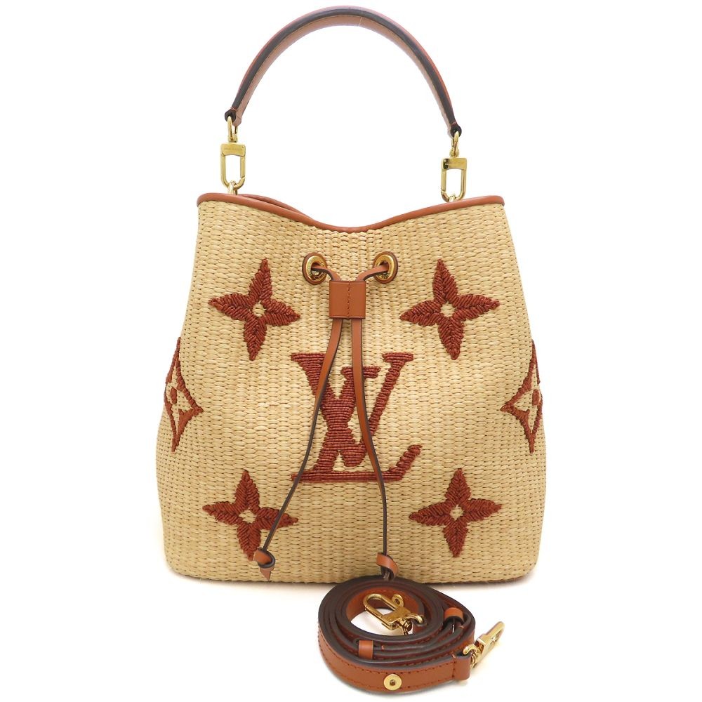 LOUIS VUITTON Monogram Giant Raffia Shoulder bag Neonoe 2Way M57704 /353558