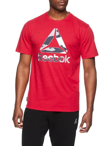 Reebok Herren Active Kurzarm Rot Camouflage Delta Logo T-Shirt 2XL, 3XL, M P034 - Bild 3 von 5