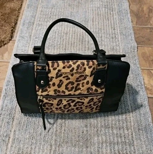 De Colección Christian Soriano Leopardo Negro Imitación Cuero Cartera Bolso de Hombro 13X10X5 Raro Foto 2 de 4