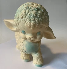 Squeaky Lamb Baby Toy The Sun Rubber Co 6" Squeak Squeeze Kitsch MCM Vtg 1955