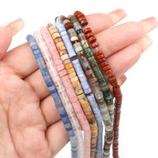 Assorted Gemstones 2x4mm Rondelle Crystal Spacer Loose Beads for Jewelry Making