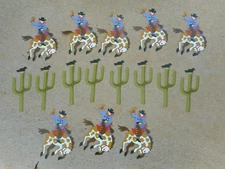 Pkg o 16 Cowboy and Cactus Wallpaper Cutouts by Wallies/ Wall Decor/ crafts 