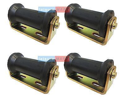 4x Boat Trailer Bracket with Flat Keel Roller 19mm Bore