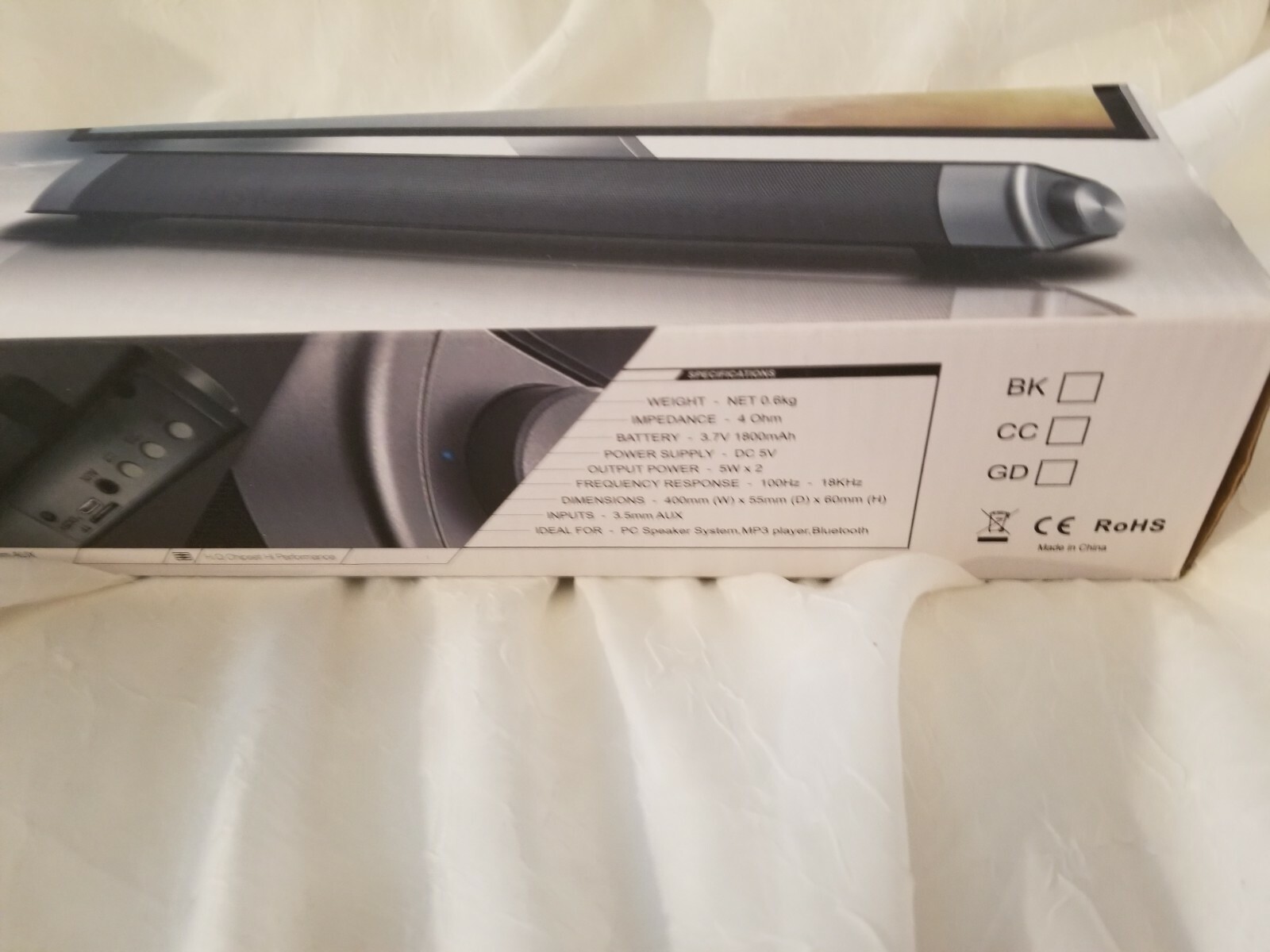 Soundbar LPS08 2.0 CH Multi Media Speaker System PC Bluetooth MP3