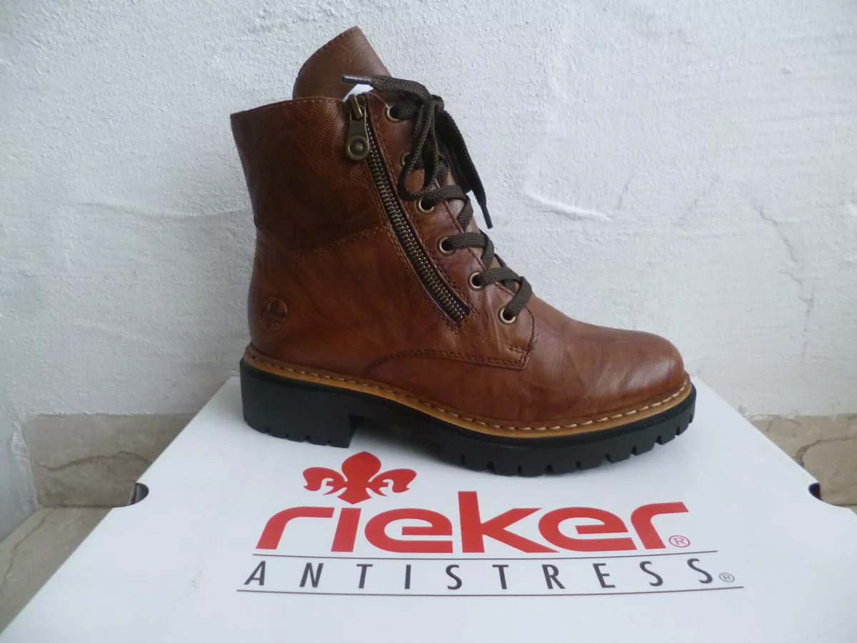 Rieker boots ankle boots lace up boots shoes brown 72623